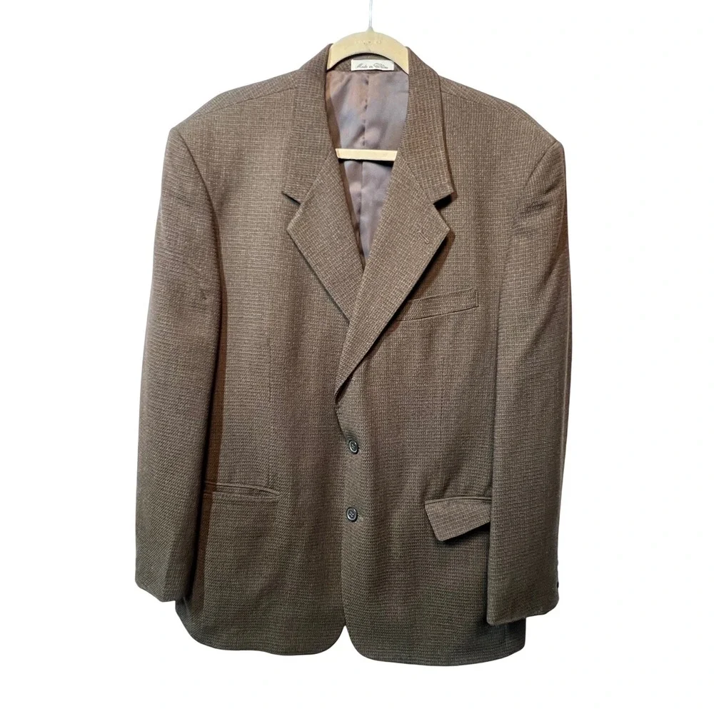 Tom Tailor Mens‎ 43R Brown 100% Wool Blazer Sport Coat Jacket